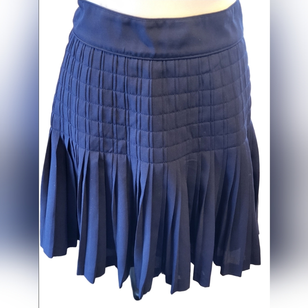 Navey J Crew Size 6 Women's Pintuck Pleated  Skirt